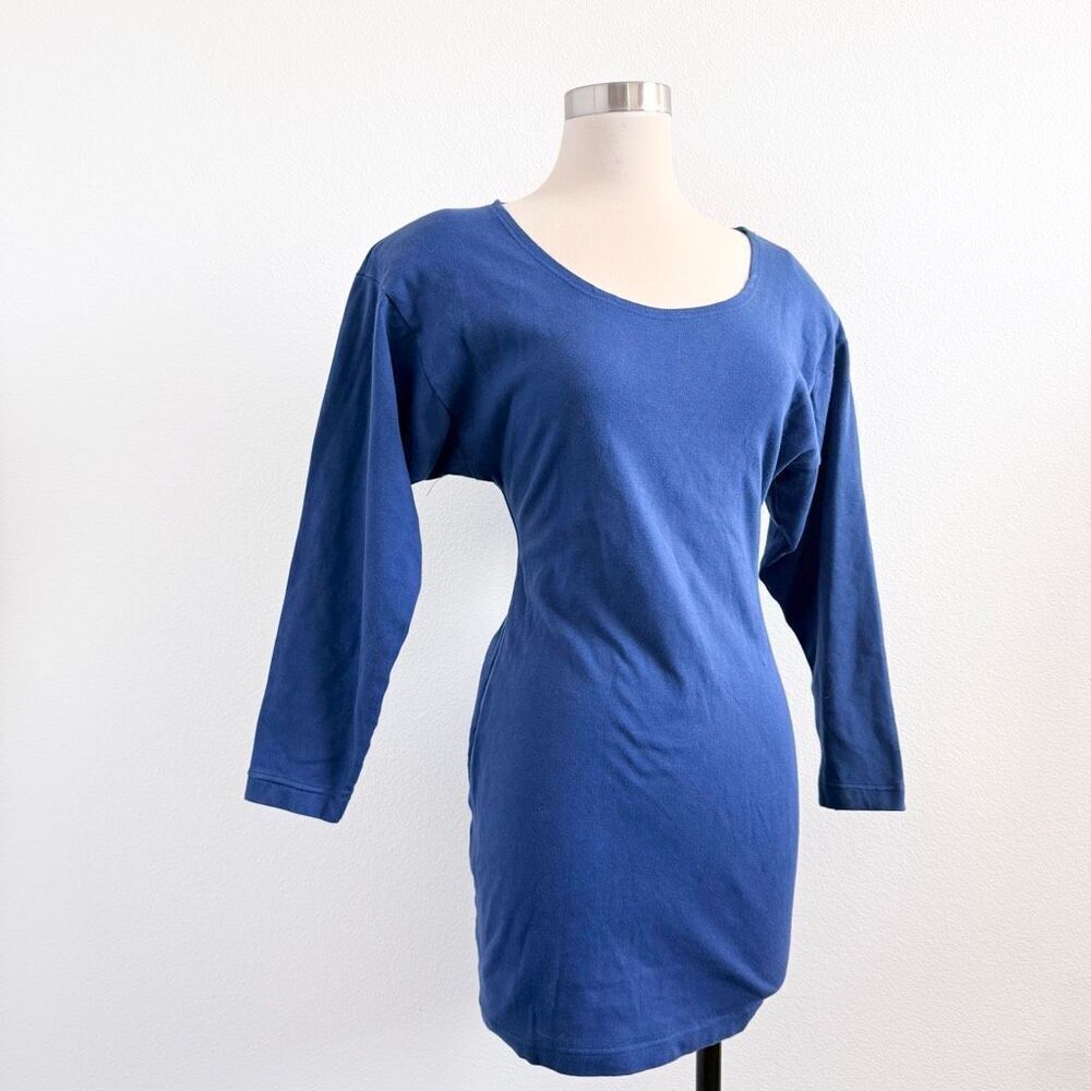 Concepts Blue Royal Mini Dress Scoop Bodycon Medium M Fitted Dolman